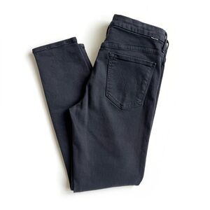 MOTHER High Waisted Looker Ankle Jeans • Faded Black